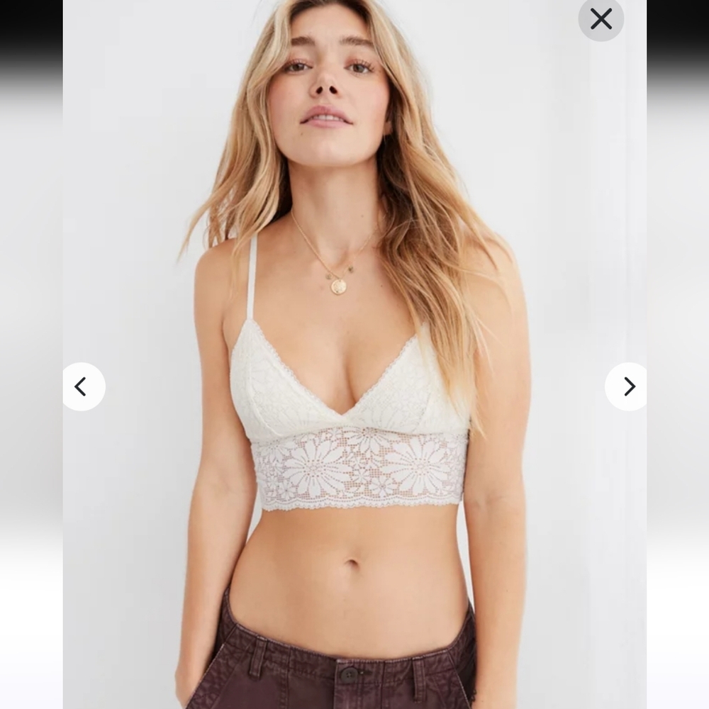 Aerie Lace Padded Longline Strappy Bralette